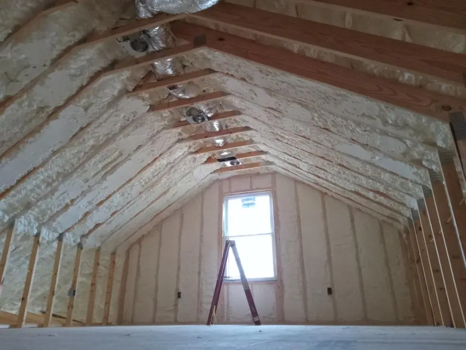 Spray foam roofing application for Crawl Space Insulation project in North Madison